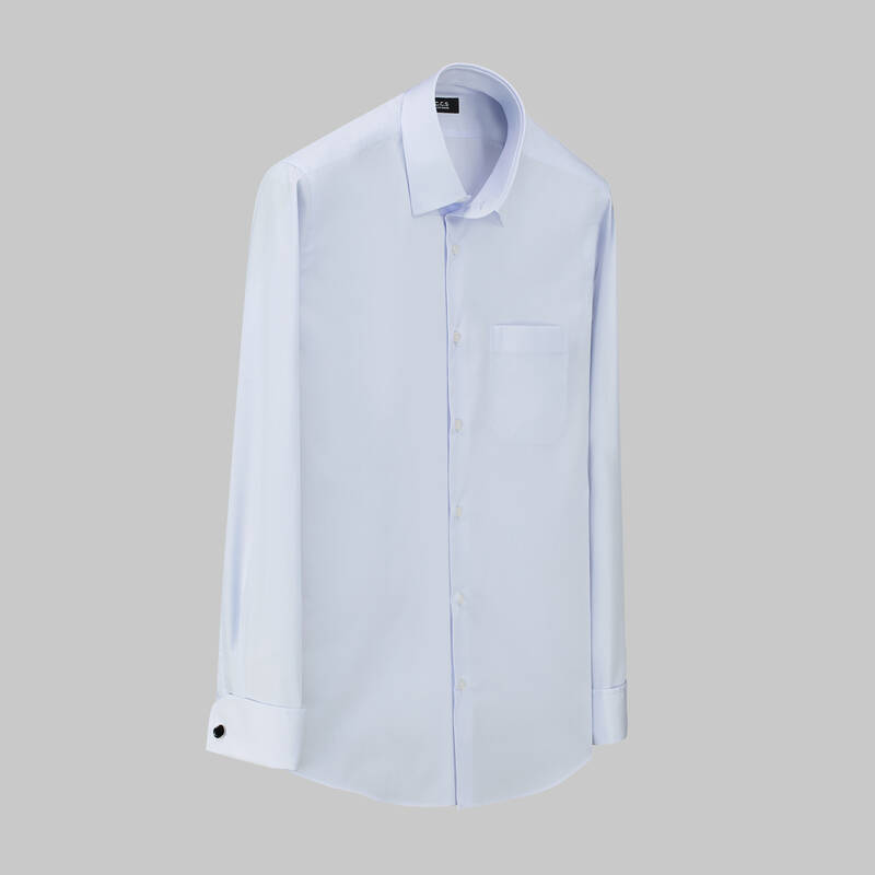 Frank Klasik Geniş Manşet Açık Mavi Gömlek - 1