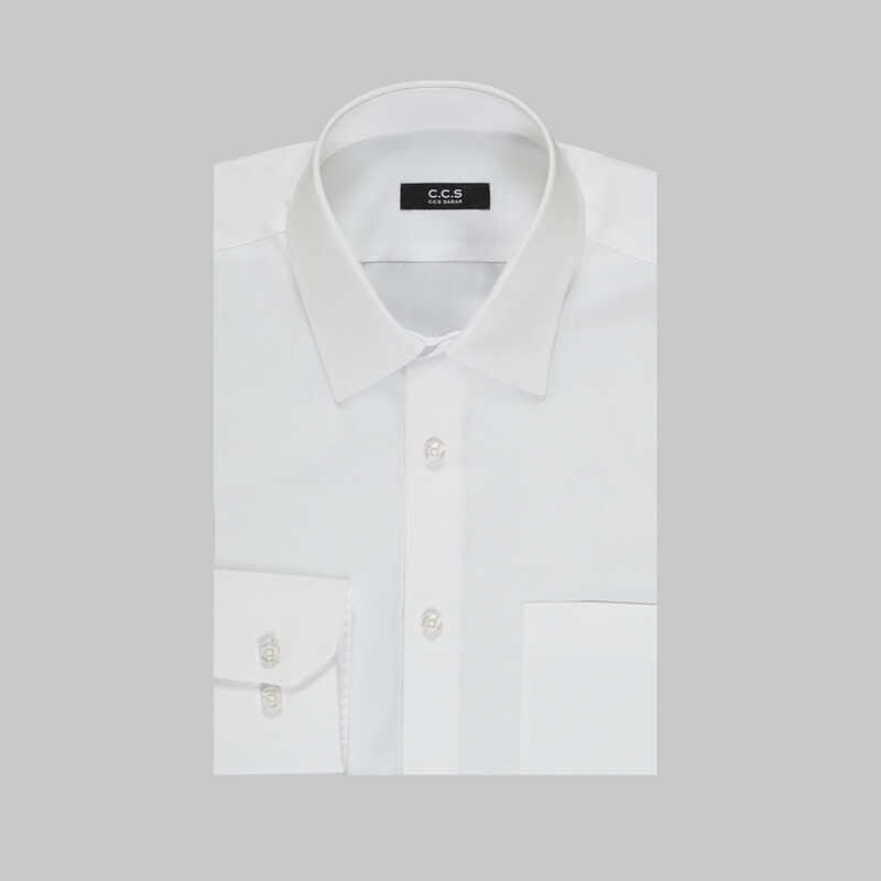 Frank Uzun Kol Klasik Cepli Beyaz Gömlek - CCS SARAR