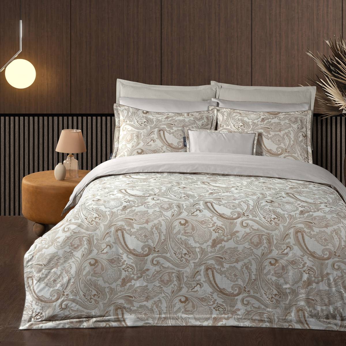 Fredo Saten Nevresim Takımı King Size Mocha - 1