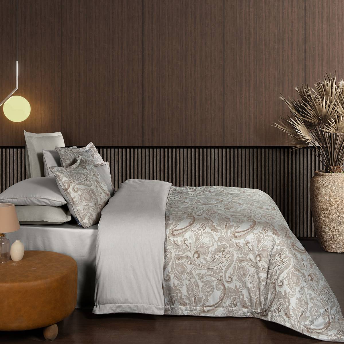 Fredo Saten Nevresim Takımı King Size Mocha - 2