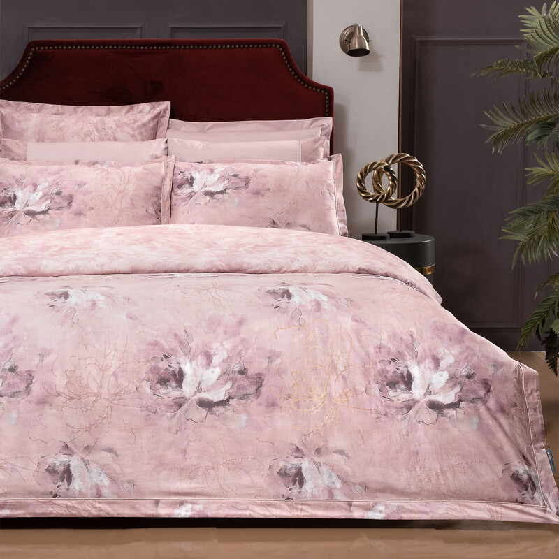 Freza Saten Çift Kişilik Pembe Nevresim Takımı - SAREV