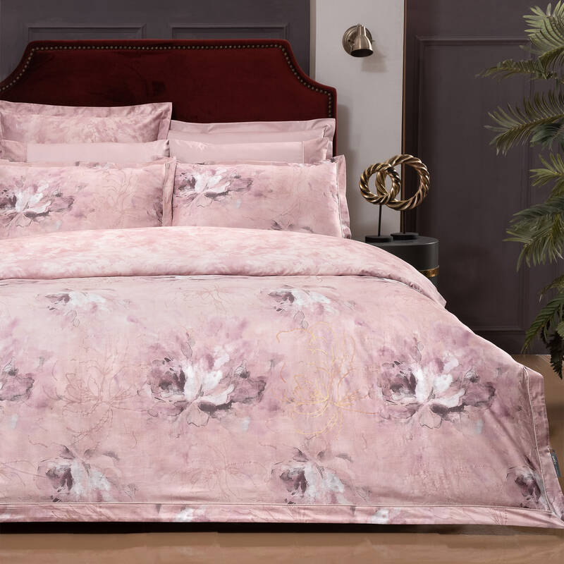 Freza Saten Çift Kişilik Pembe Nevresim Takımı - 2