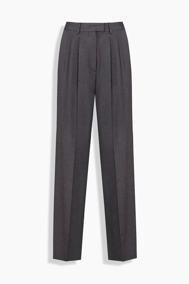 Galuir Çizgili Koyu Gri Pantolon - 2