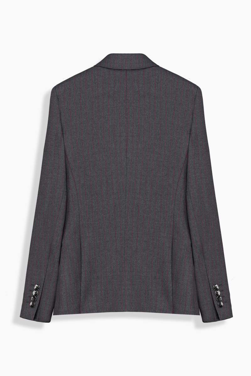 Galuir Çizgili Kruvaze Koyu Gri Ceket - 3