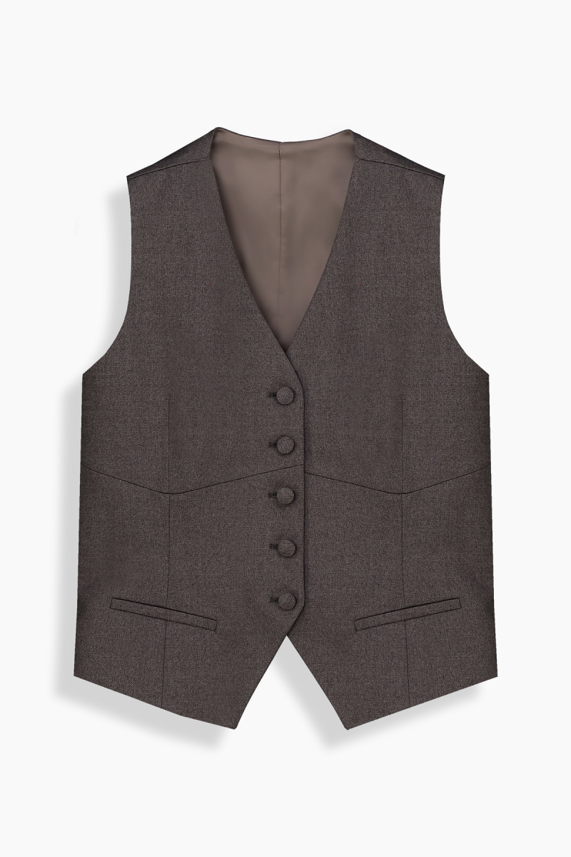 Gaudy Kahverengi Yelek - 1