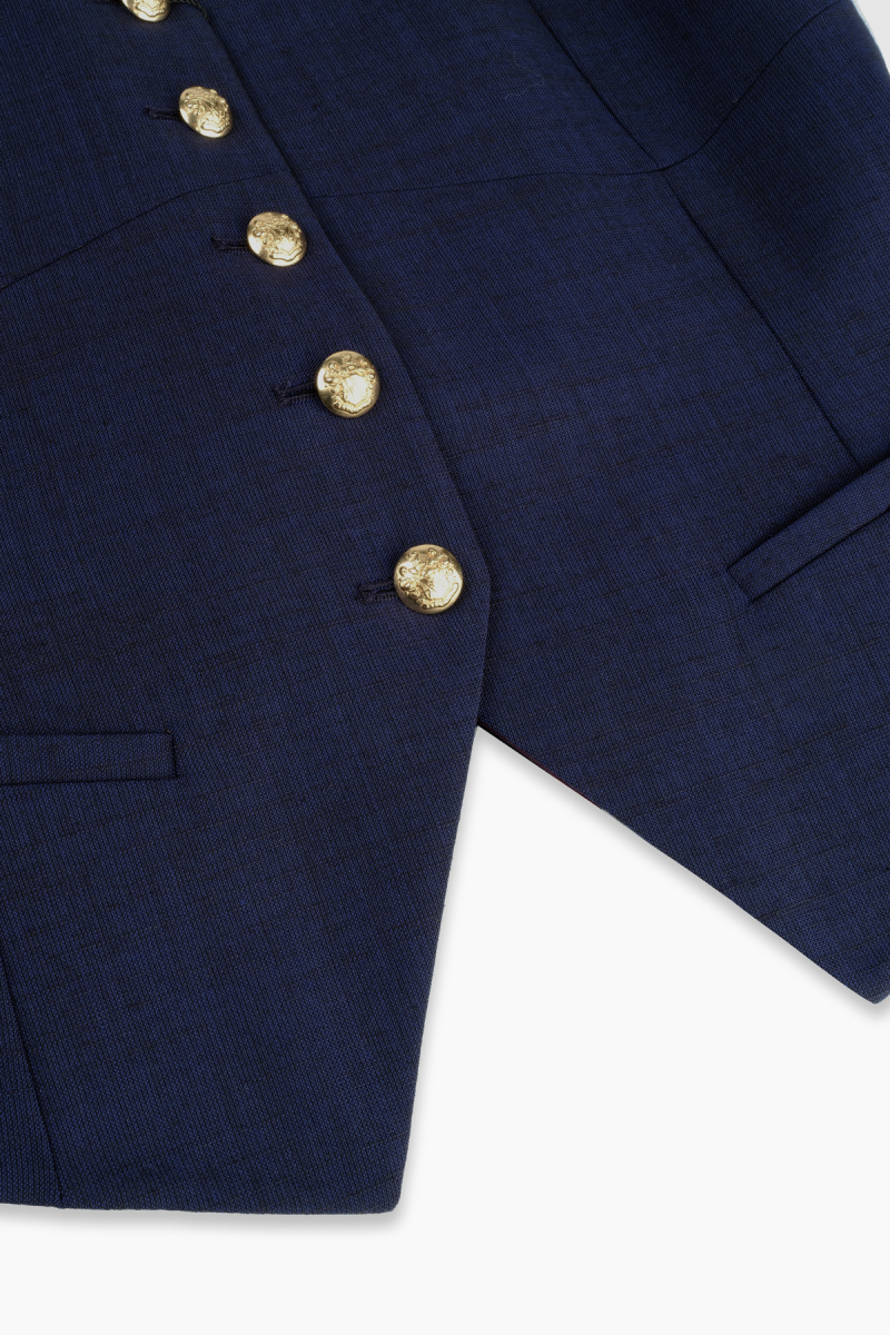 Gaudy Lacivert Yelek - 4