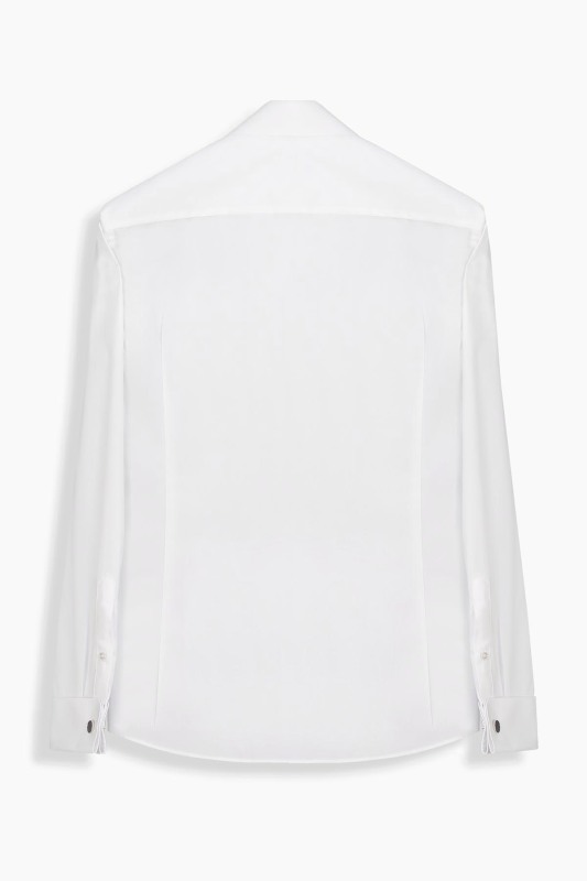 Geniş Manşet Beyaz Smokin Gömlek - INTERVIEW