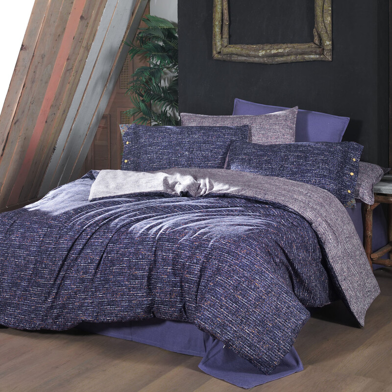 Glamis Flanel King Size Nevresim Takımı Lila 