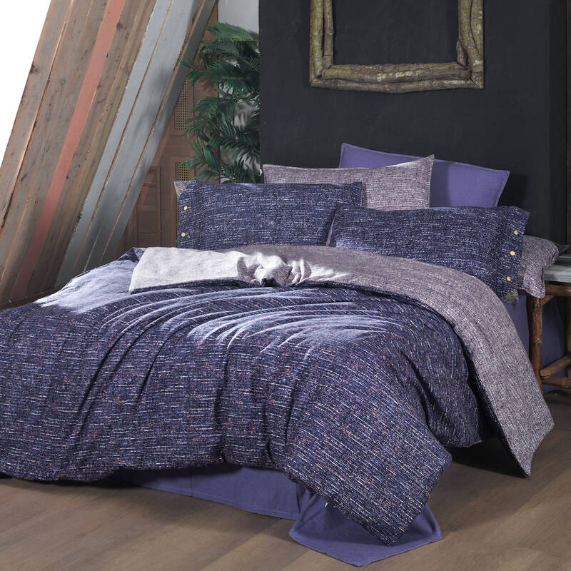 Glamis Flanel King Size Nevresim Takımı Lila - 1