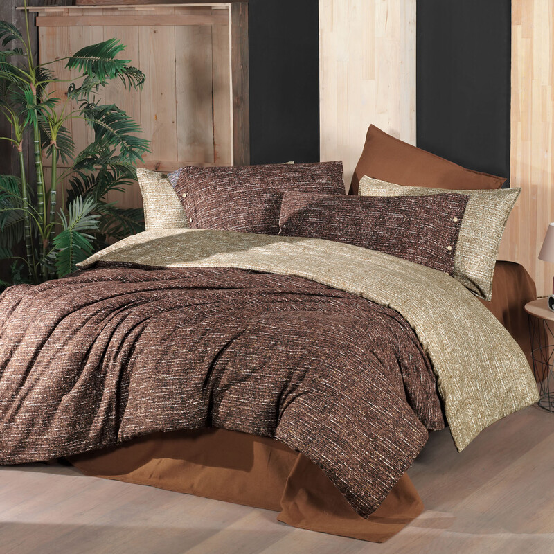 Glamis Flanel King Size Nevresim Takımı Taba 