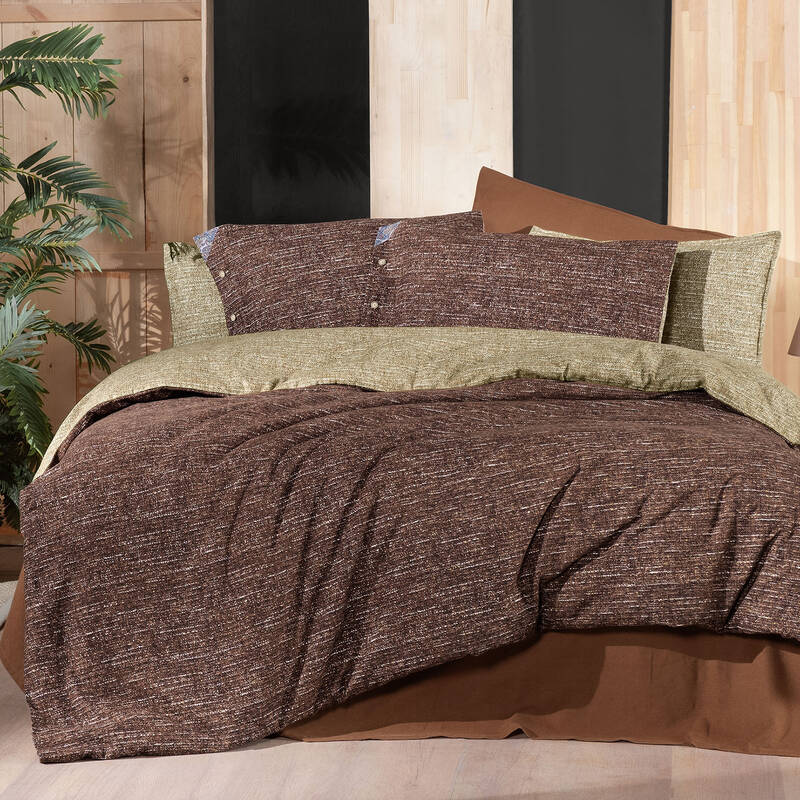 Glamis Flanel King Size Nevresim Takımı Taba - 2