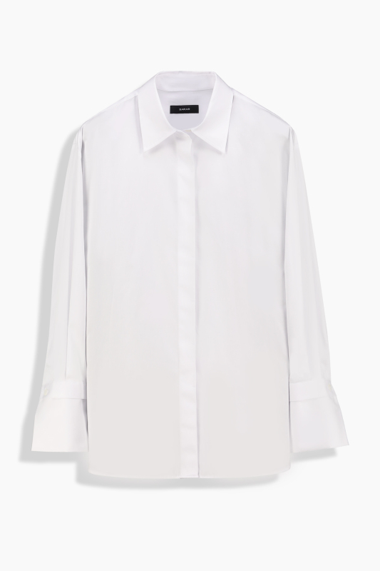 Gloss Uzun Kol Beyaz Gömlek - SARAR WOMAN