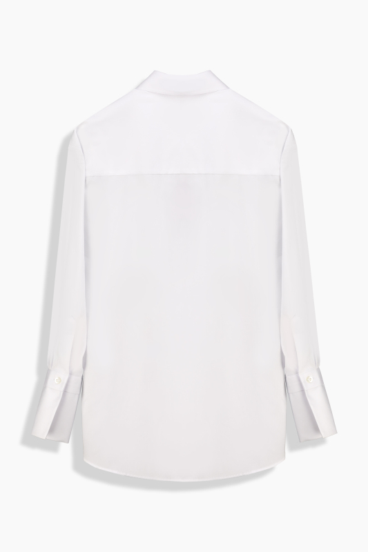 Gloss Uzun Kol Beyaz Gömlek - SARAR WOMAN