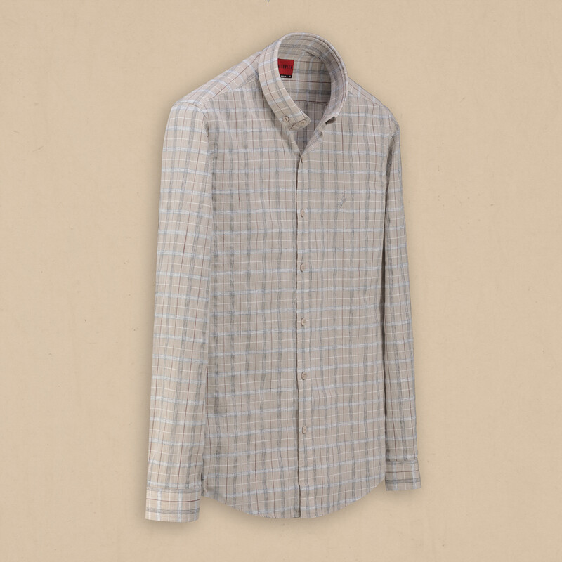 Goias Açık Kahverengi Pamuklu Gömlek 