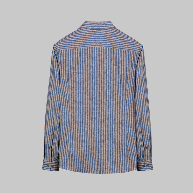 Goias Çizgili Açık Kahverengi Gömlek - 2