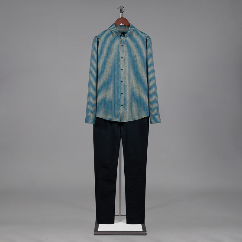 Goias Çizgili Haki Gömlek - INTERVIEW