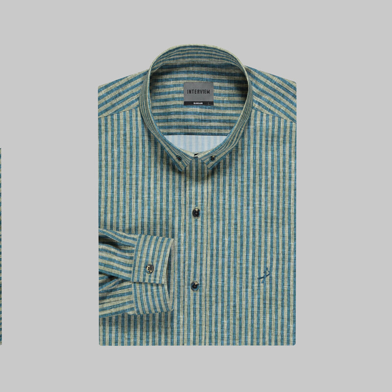 Goias Çizgili Haki Gömlek - INTERVIEW