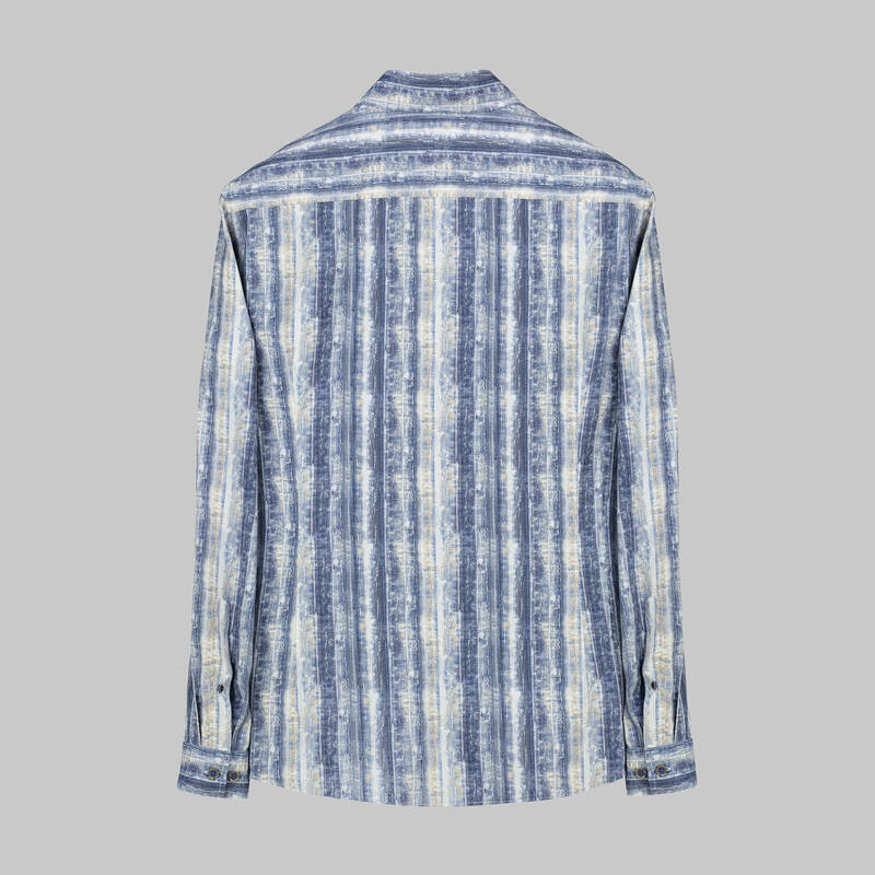 Goias Çizgili Klasik Lacivert Gömlek - 2