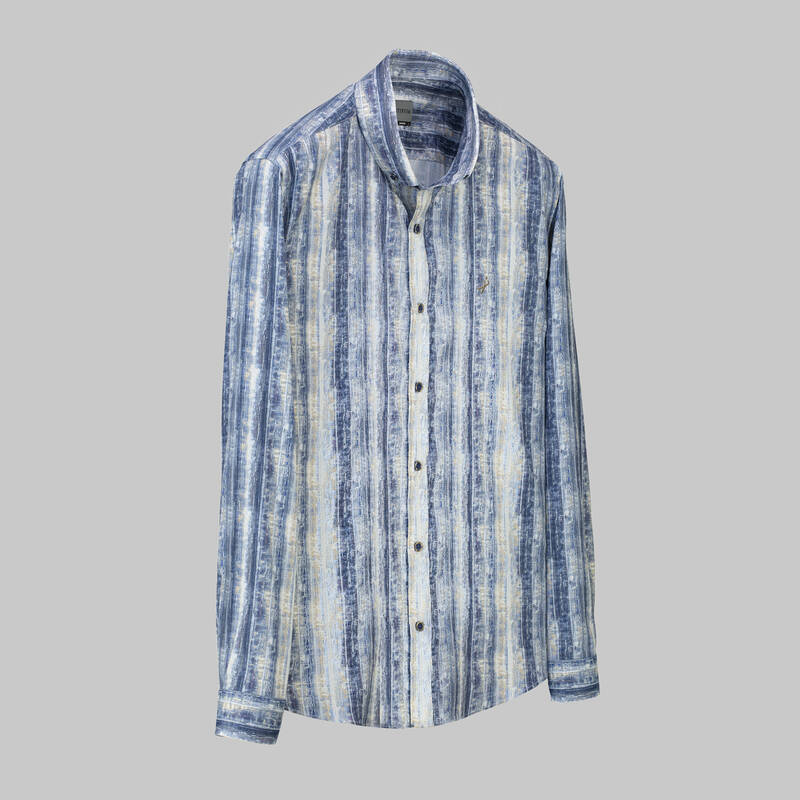 Goias Çizgili Klasik Lacivert Gömlek - 1