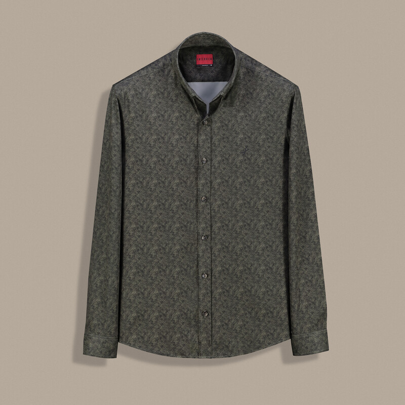 Goias Desenli Haki Gömlek - INTERVIEW