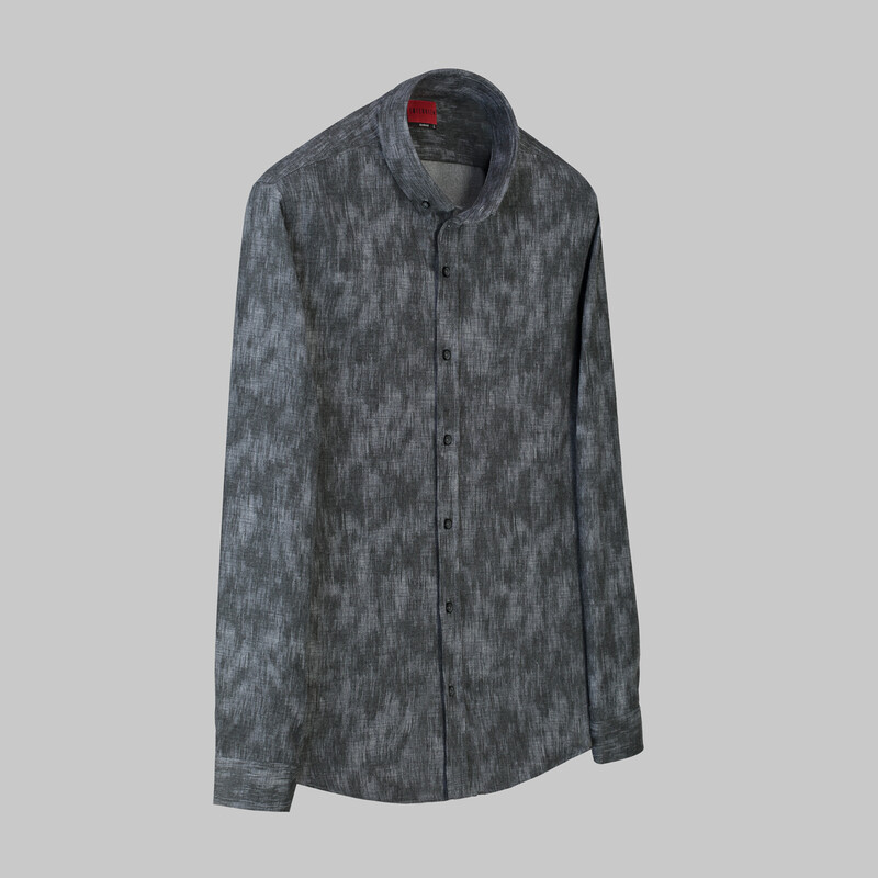 Goias Desenli Gri Gömlek 