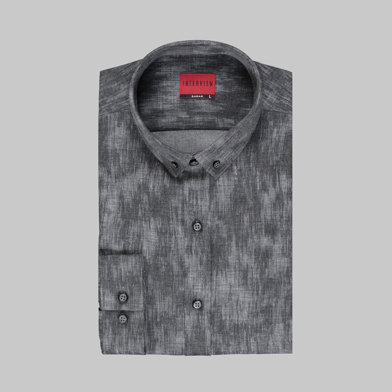 Goias Desenli Gri Gömlek - INTERVIEW