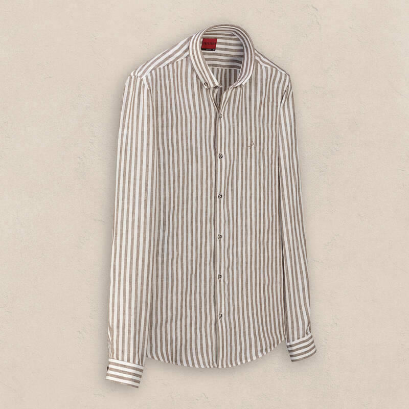 Goias Kahverengi Keten Gömlek - 1