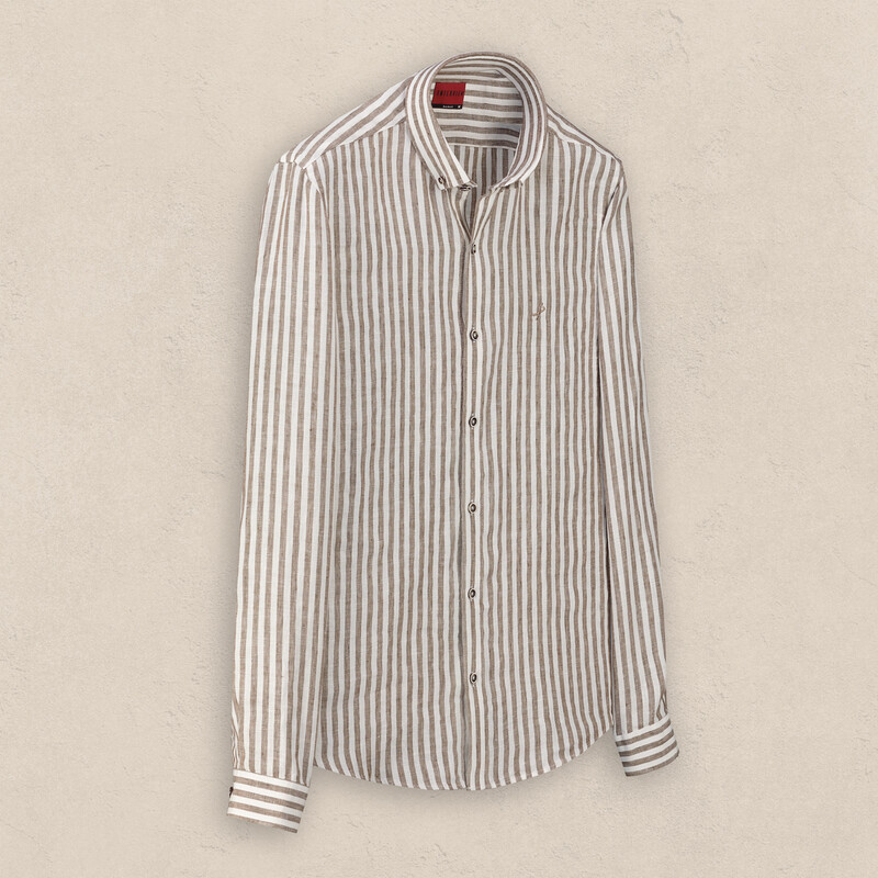 Goias Kahverengi Keten Gömlek 