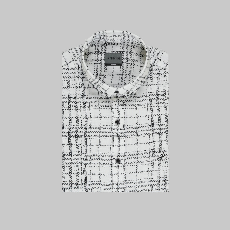 Goias Kareli Beyaz Slim Gömlek - INTERVIEW