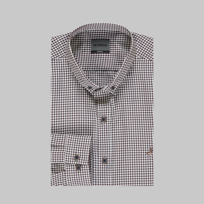 Goias Kareli Slim Koyu Kahverengi Gömlek - 3