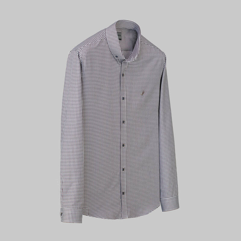 Goias Kareli Slim Koyu Kahverengi Gömlek - 1