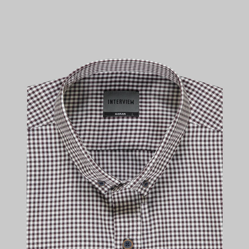 Goias Kareli Slim Koyu Kahverengi Gömlek - 4