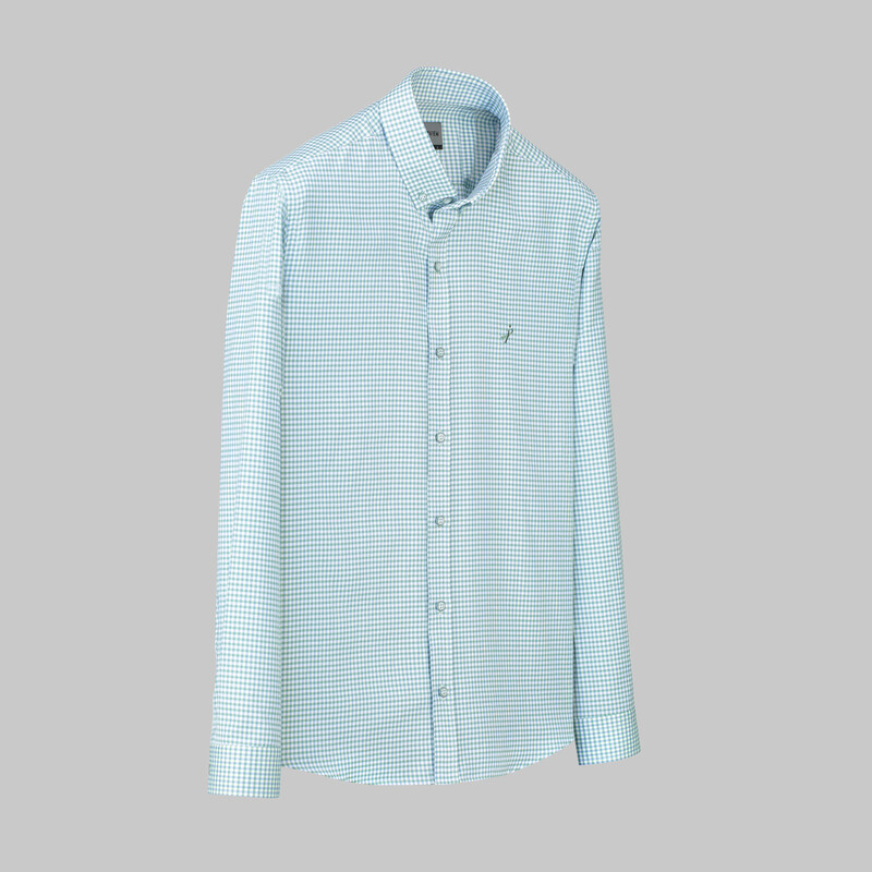 Goias Kareli Slim Yeşil Gömlek 