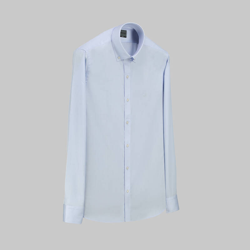 Goias Düğmeli Yaka Açık Mavi Slim Fit Gömlek - 1