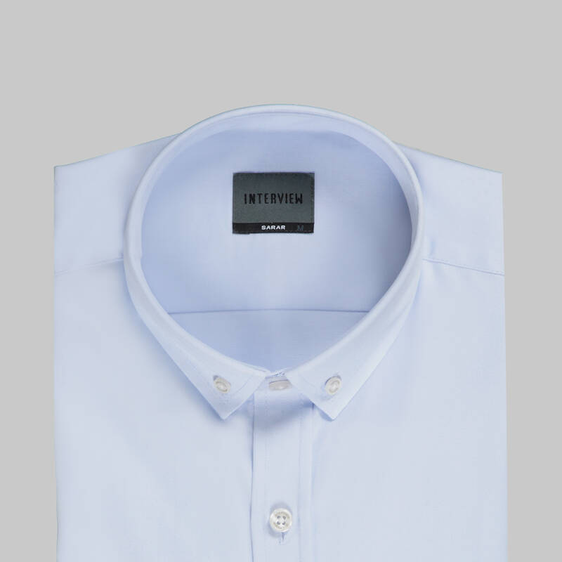 Goias Düğmeli Yaka Açık Mavi Slim Fit Gömlek - 4