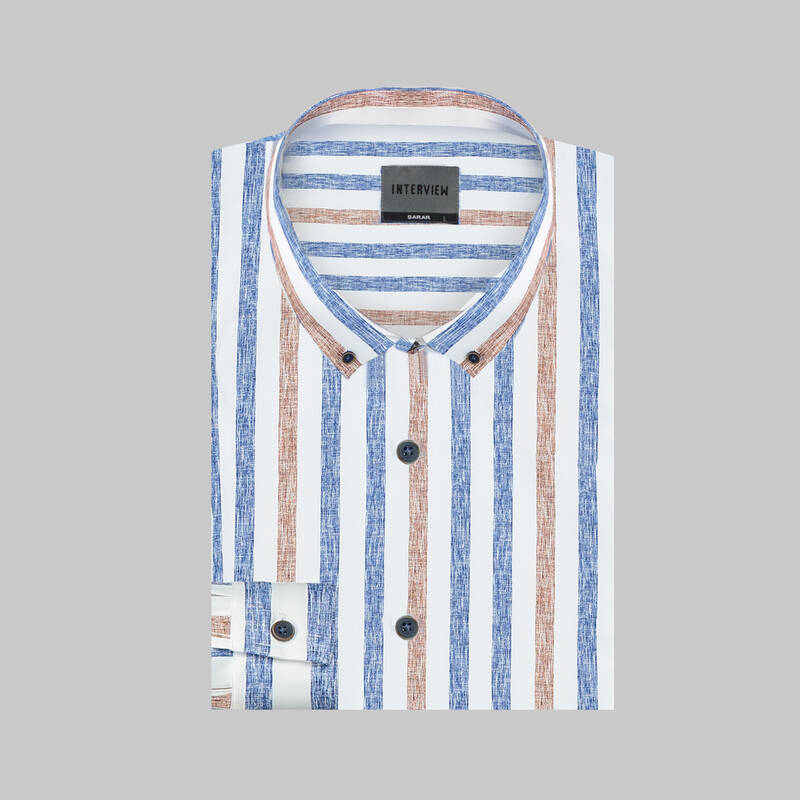 Goias Çizgili Soho Kahverengi Gömlek - 3