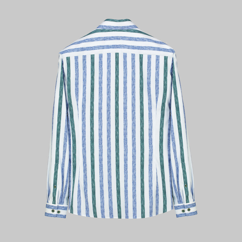 Goias Çizgili Soho Yeşil Gömlek - INTERVIEW