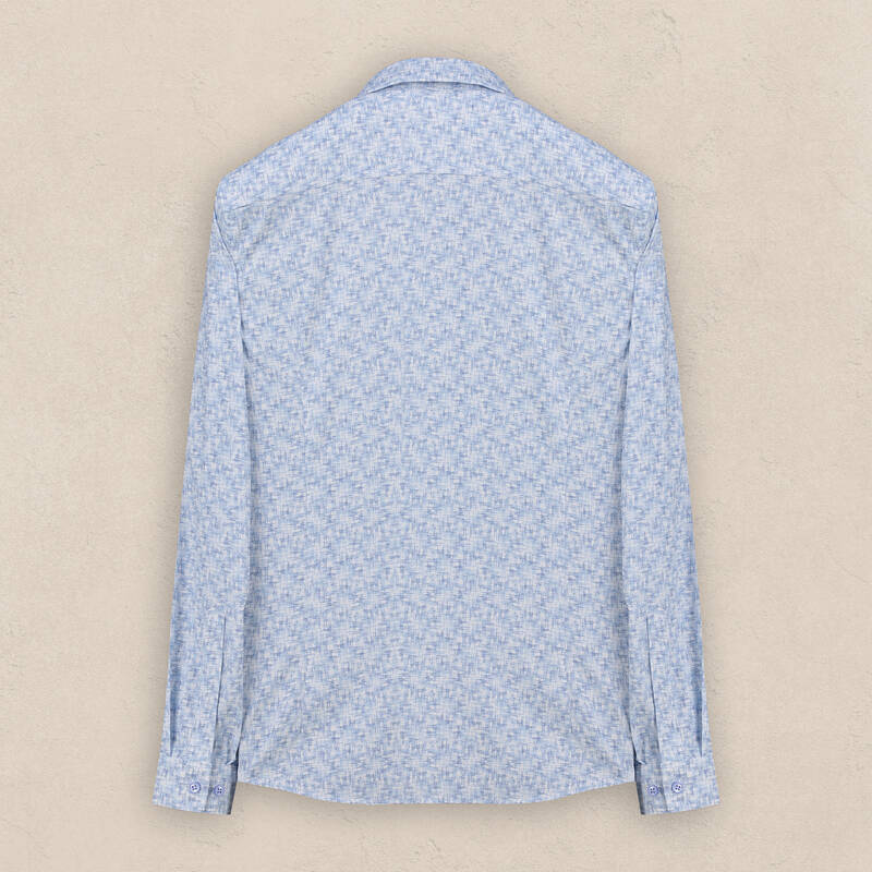 Goias Soho Düğmeli Yaka Mavi Desenli Gömlek - 2