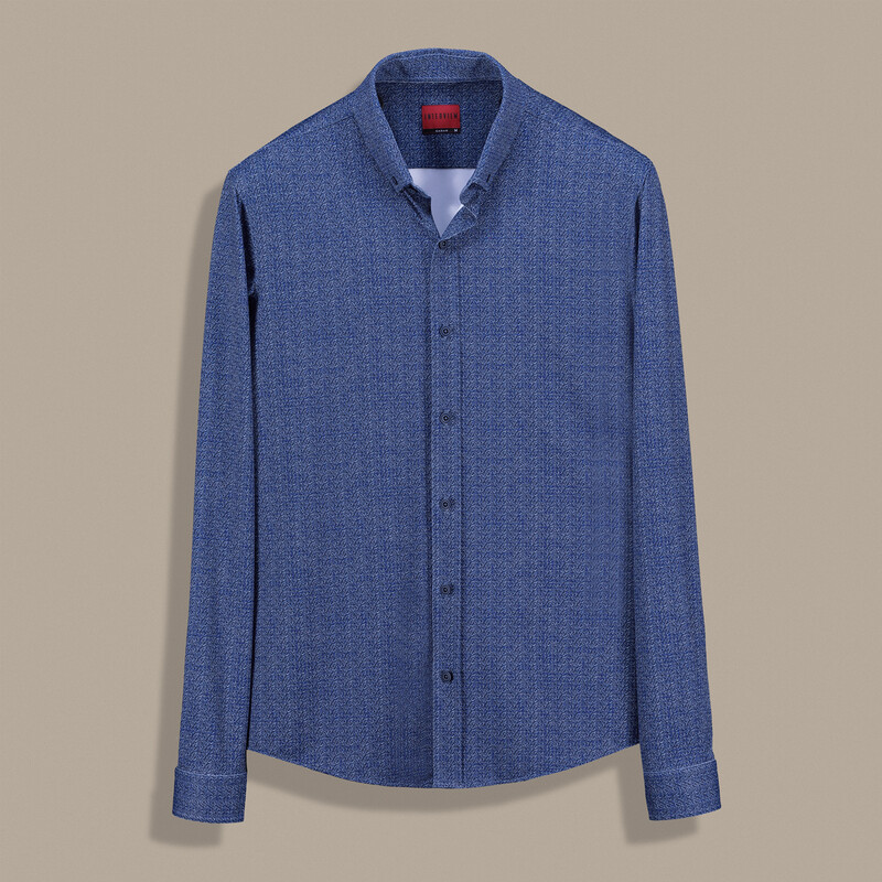 Goias Soho Düğmeli Yaka Mavi Gömlek 