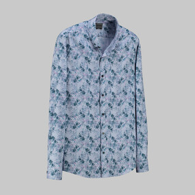 Goias Çiçek Desenli Yeşil Gömlek 