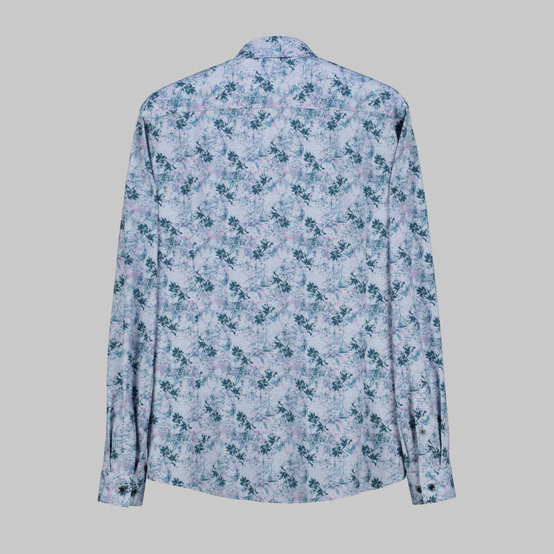 Goias Çiçek Desenli Yeşil Gömlek - 2