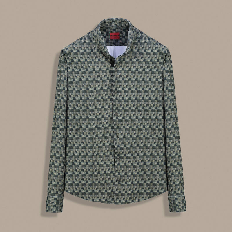 Goias Uzun Kol Soho Desenli Yeşil Gömlek - 1