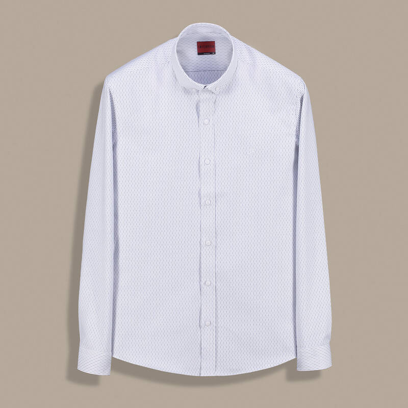 Goias Mavi Desenli Uzun Kol Gömlek - 1