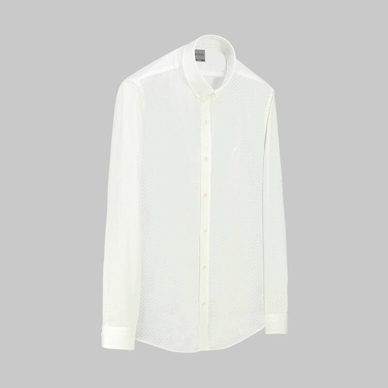 Goias Mikro Desenli Slim Fit Ekru Gömlek - 1