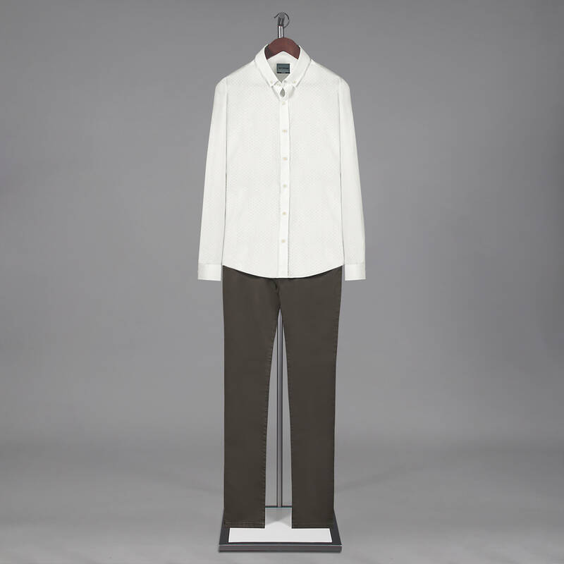 Goias Mikro Desenli Slim Fit Ekru Gömlek - 4