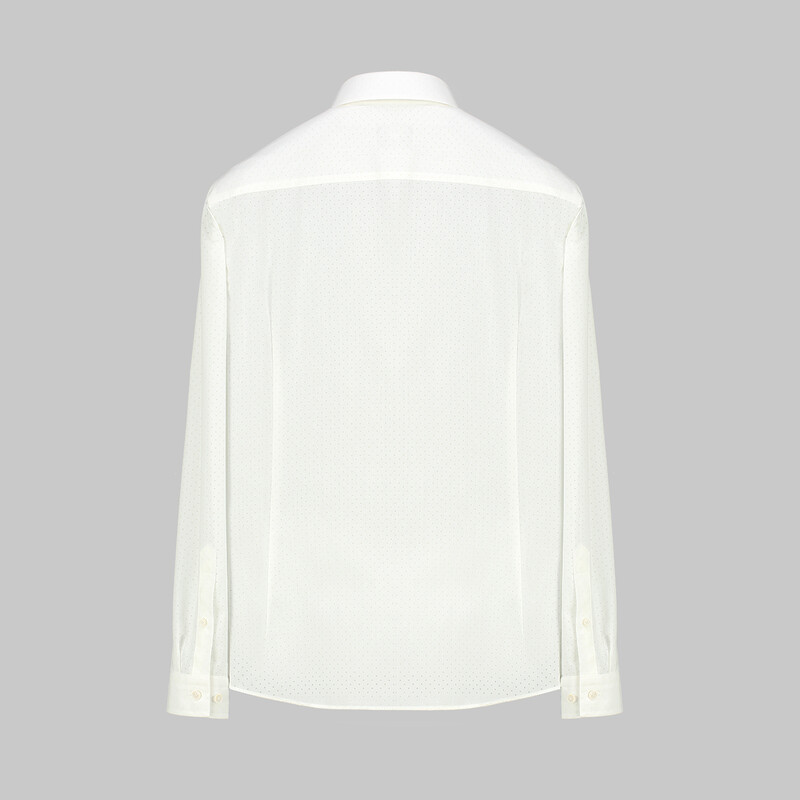 Goias Mikro Desenli Slim Fit Ekru Gömlek - INTERVIEW