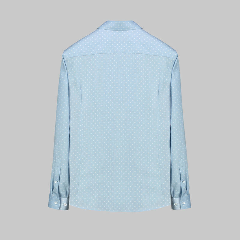 Goias Mini Puantiyeli Mavi Gömlek - 2