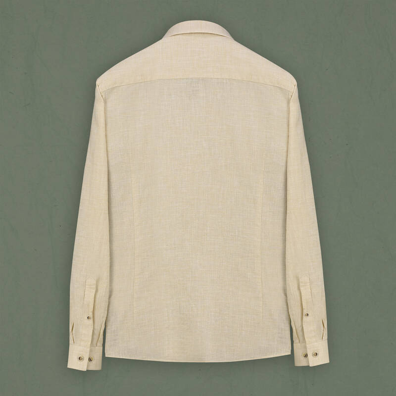 Goias Pamuk Keten Sarı Gömlek - 2