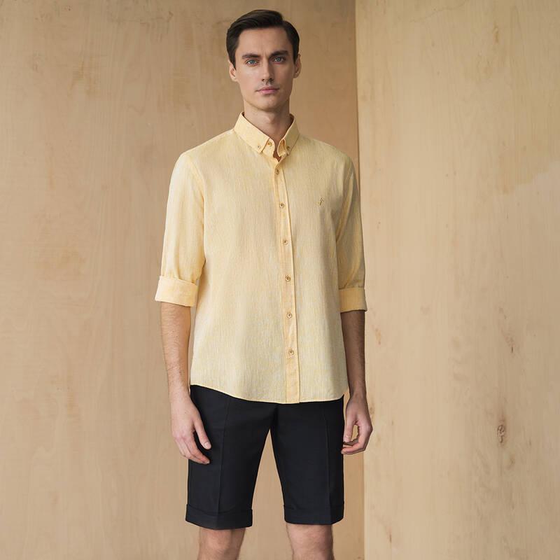 Goias Sarı Slim Gömlek - 1