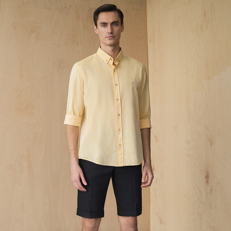 Goias Sarı Slim Gömlek 